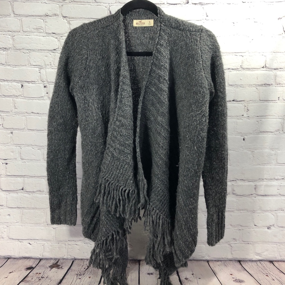 Hollister Tattered Grey Shawl - Cardigan